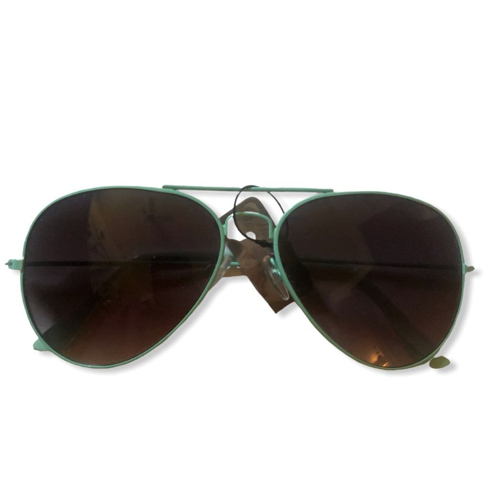 Turquoise Metal Frame Trend Aviator Sunglasses NWT
